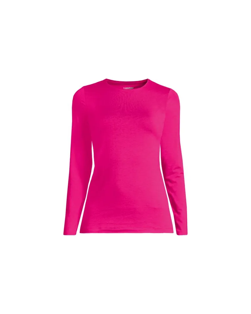 Lands' End Shirt aus Baumwolle/Modal-Mix mit Rundausschnitt, Damen, Größe:40-42 petite, Pink, Baumwolle Modal, by Pink