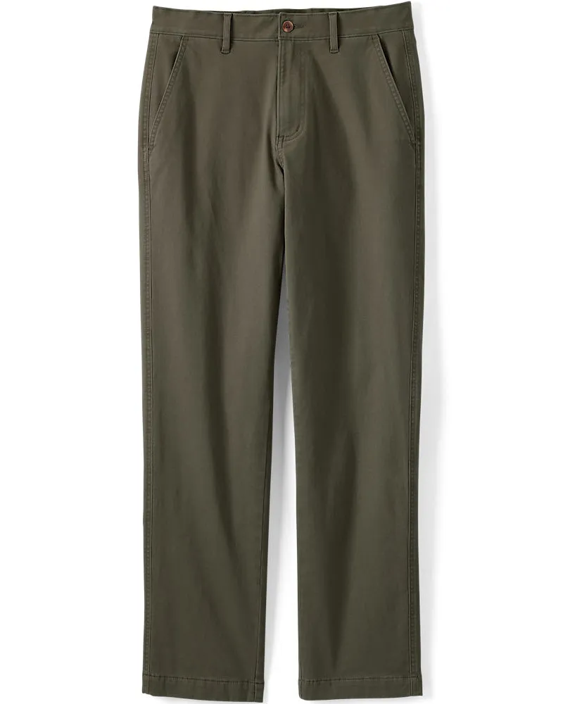 Lands' End Flanellgefütterte Chinohose mit Komfortbund, Classic Fit, Herren, Größe regular, Grün, Baumwoll-Mischung, by Grün