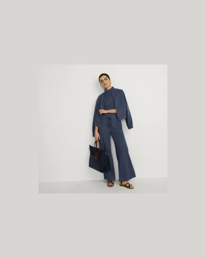 Lands' End Softe Jerseyhose mit weitem Bein, Damen, Größe petite, Blau, Baumwolle/Polyester/Baumwoll-Mischung, by Blau