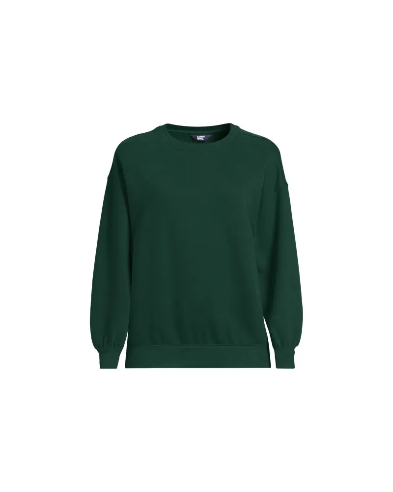 Lands' End Sweatshirt SERIOUS SWEATS, Damen, Größe plus, Grün, Elasthan/Baumwoll-Mischung/Polyester-Mischung, by Grün