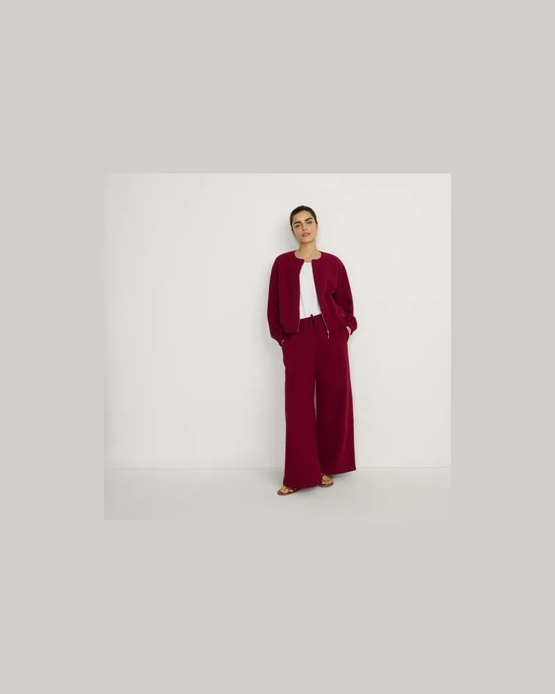Lands' End Softe Jersey-Bomberjacke, Damen, Größe:44-46 regular, Rot, Baumwolle/Polyester/Baumwoll-Mischung, by Rot