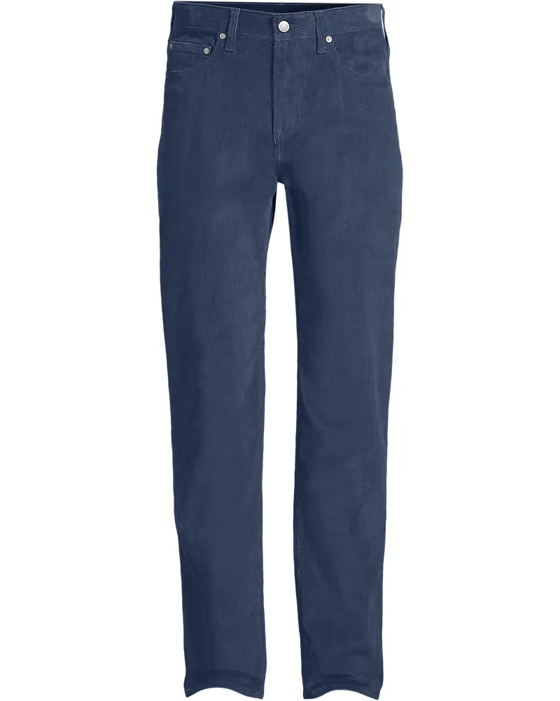 Lands' End Classic Fit Cordhose mit Komfortbund, Herren, Größe regular, Blau, Elasthan/Baumwoll-Mischung, by Blau