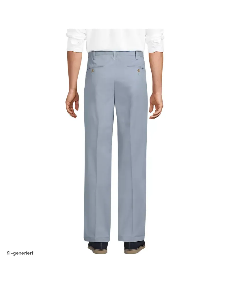 Lands' End Bügelleichte Chinos mit Komfortbund, Herren, Größe regular, Blau, Baumwolle, by Blau