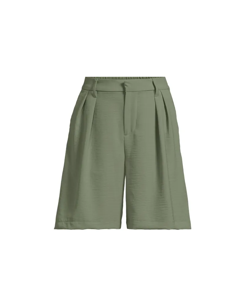 Lands' End Creaseless Shorts 20 cm, Damen, Größe regular, Grün, Polyester, by Grün