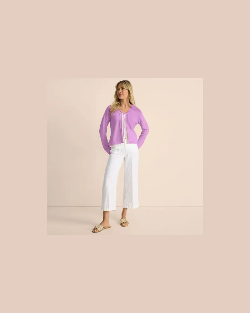 Lands' End 7/8-Hose aus Leinen, Damen, Größe:34 petite, Weiß, by Weiß