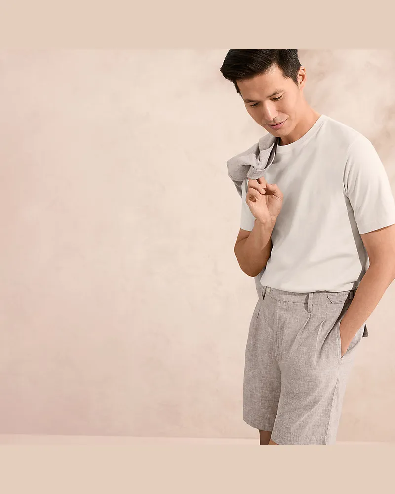 Lands' End Leinenmix-Shorts, Herren, Größe regular, Braun, Leinen/Baumwoll-Mischung, by Braun