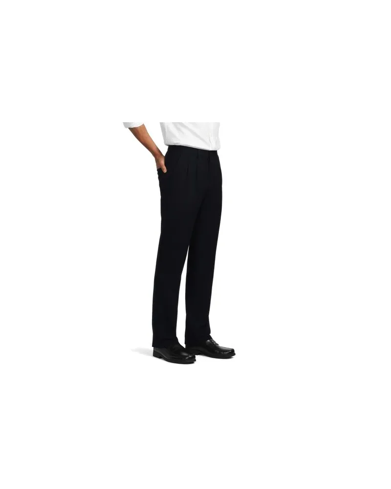 Lands' End CLASSIC COMFORT. Bügelleichte Chino mit Bundfalten, Herren, Größe regular, Schwarz, Baumwolle, by Schwarz