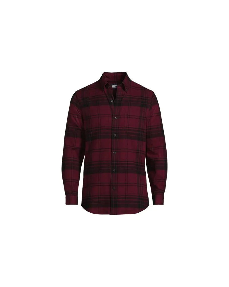 Lands' End Flanellhemd, Classic Fit, Herren, Größe:48-50 regular, Rot, Baumwolle, by Rot