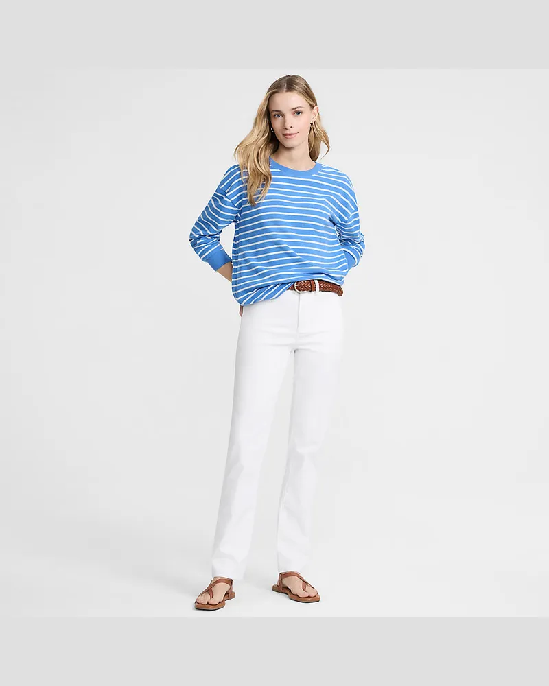 Lands' End Farbige Straight Fit Jeans High Waist, Damen, Größe regular, Weiß, Elasthan/Baumwoll-Mischung/Polyester-Mischung, by Weiß