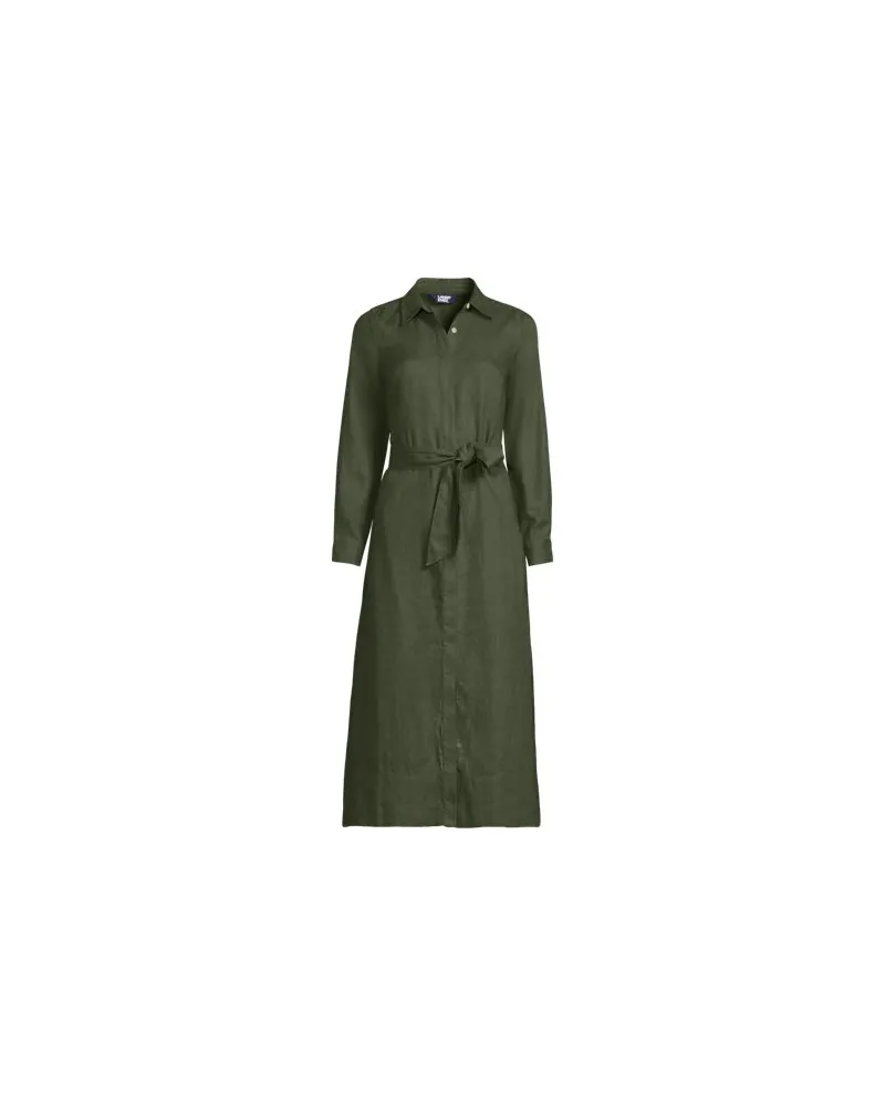 Lands' End Leinen-Midikleid, Damen, Größe plus, Grün, by Grün
