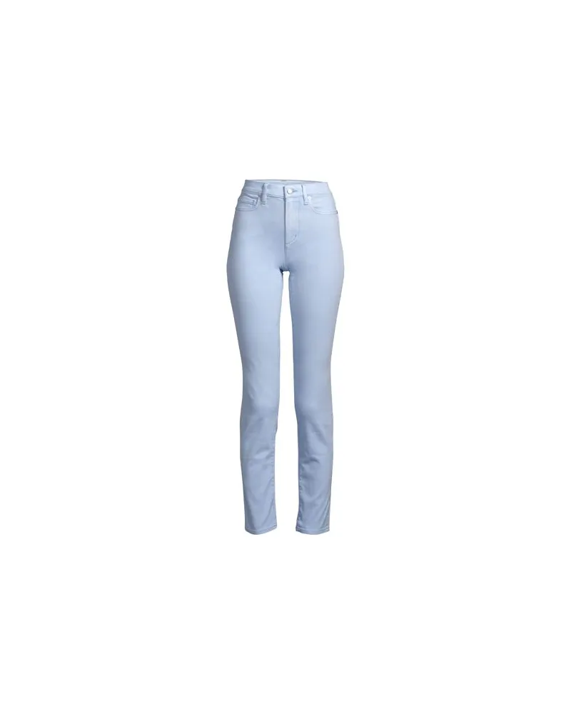 Lands' End Slim Fit Öko Jeans High Waist, Damen, Größe plus, Blau, Elasthan/Baumwoll-Mischung/Polyester-Mischung, by Blau