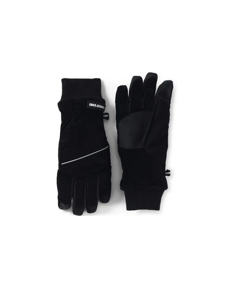 Lands' End Wasserdichte Handschuhe SQUALL, Damen, Größe regular, Schwarz, Nylon, by Schwarz