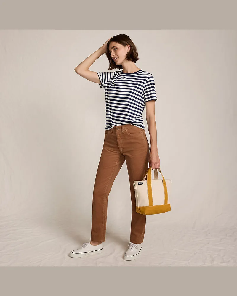 Lands' End Straight Fit Cordhose Mid Waist, Damen, Größe petite, Braun, Baumwoll-Mischung, by Braun