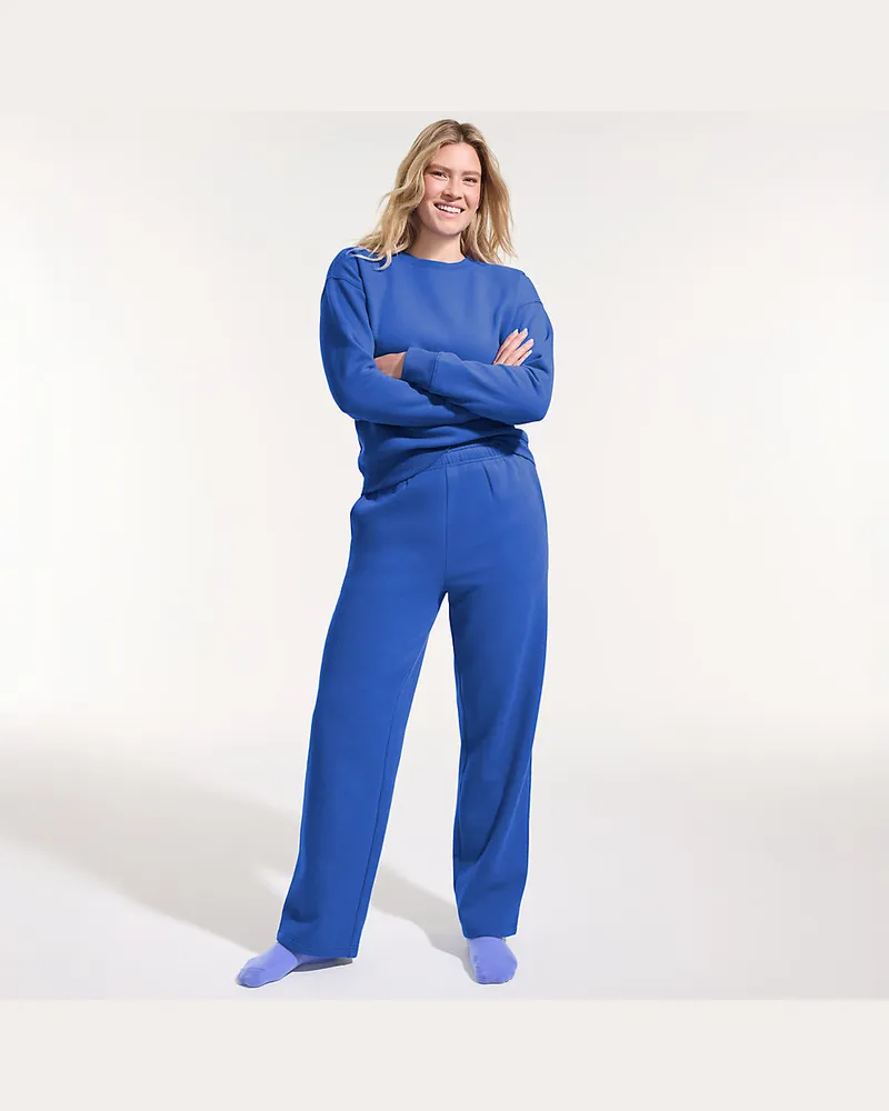 Lands' End Jogginghose mit geradem Bein SERIOUS SWEATS, Damen, Größe regular, Blau, Baumwoll-Mischung/Polyester-Mischung, by Blau