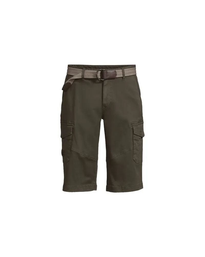 Lands' End Cargo-Shorts mit Gürtel, Herren, Größe regular, Grün, Baumwoll-Mischung, by Grün