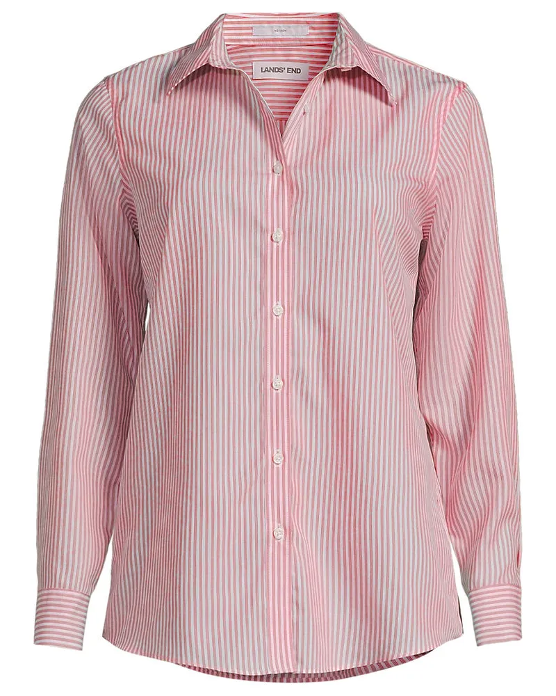 Lands' End Bügelfreie Baumwoll-Bluse, Damen, Größe regular, Rot, Baumwolle, by Rot