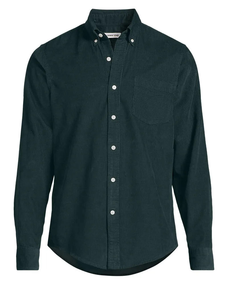 Lands' End Feincordhemd, Herren, GrÃ¶ÃŸe tall, GrÃ¼n, Baumwolle, by Grã¼n