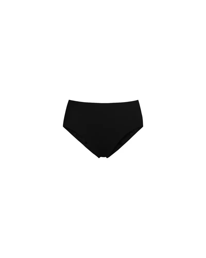 Lands' End Bikinihose, Mid Waist, Damen, Größe plus, Schwarz, Elasthan/Nylon-Mischung, by Schwarz