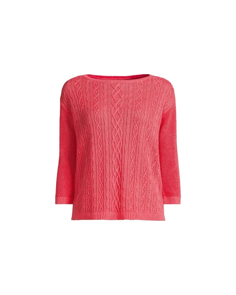 Lands' End Pullover aus Leinenmix mit 3/4-Ärmeln, Damen, Größe:40-42 regular, Pink, by Pink