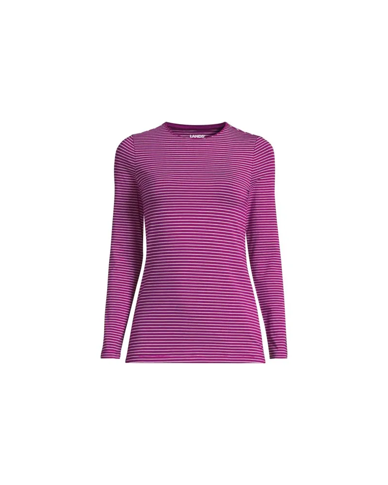 Lands' End Shirt aus Baumwolle/Modal-Mix mit Rundausschnitt, Damen, Größe:40-42 petite, Pink, Baumwolle Modal, by Pink