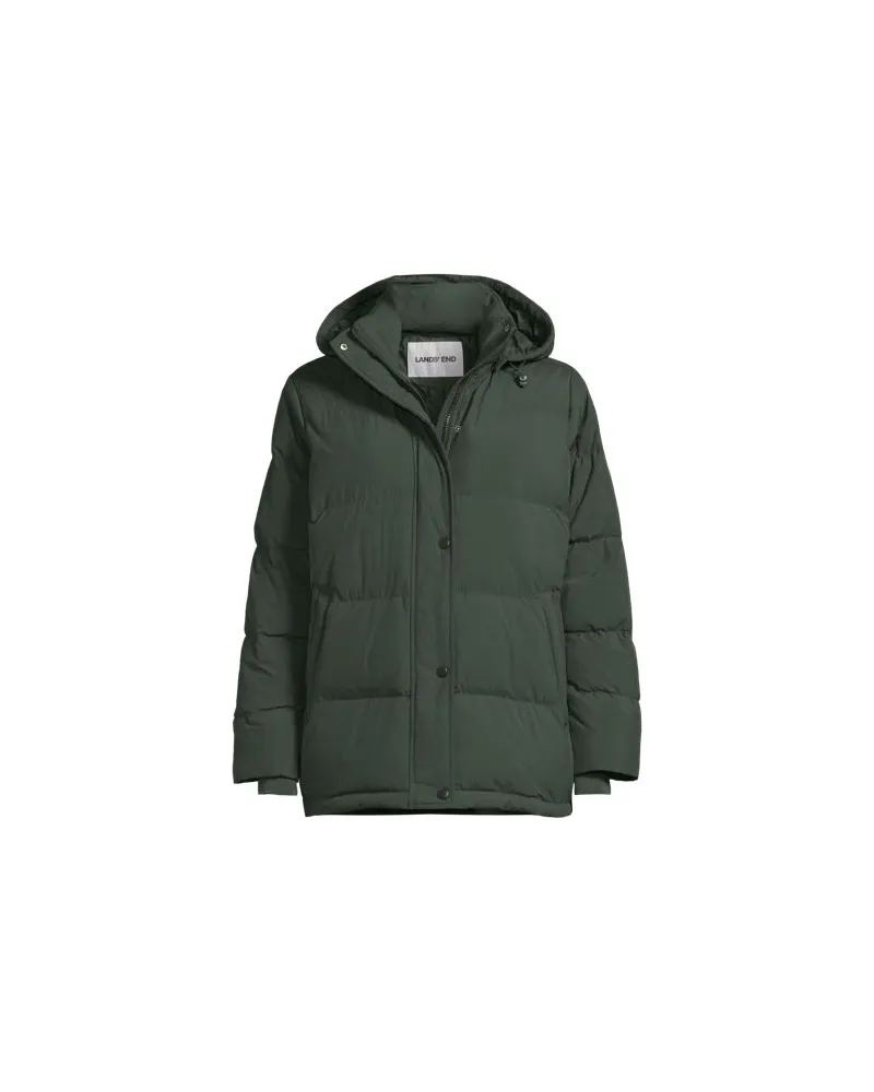 Lands' End Wasserabweisende Daunenjacke, Damen, Größe plus, Grün, Nylon/Daunen, by Grün