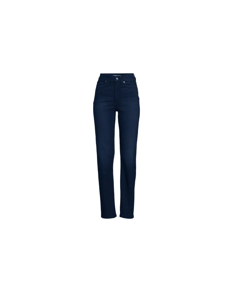 Lands' End Rail Straight Fit Jeans High Waist, Damen, Größe plus, Blau, by Blau