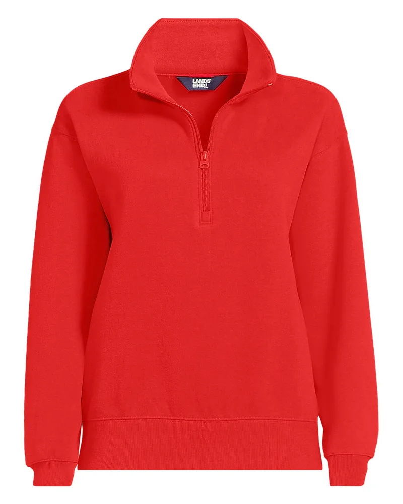 Lands' End Serious Sweats Pullover mit ReiÃŸverschluss, Damen, GrÃ¶ÃŸe plus, Rot, Baumwoll-Mischung/Polyester-Mischung, by Rot