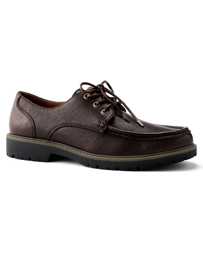 Lands' End Leder-Schnürschuhe, Herren, Größe regular, Braun, Leder, by Braun