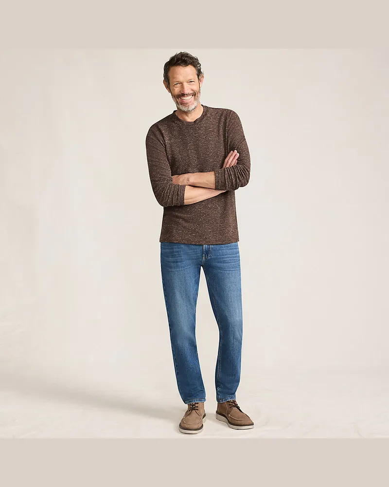 Lands' End Struktur-Shirt mit Leinen, Herren, Größe regular, Braun, Leinen/Polyester/Polyester-Mischung, by Braun