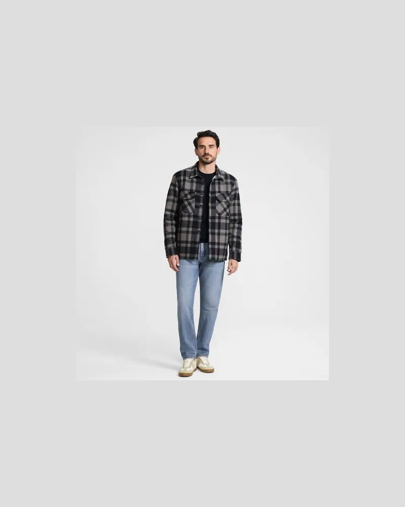 Lands' End Hemdjacke mit Teddyfutter, Herren, Größe regular, Blau, Polyester, by Blau