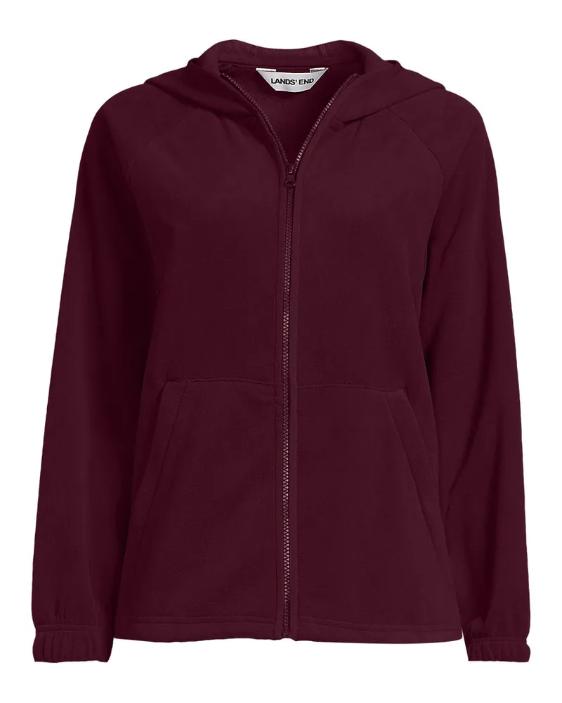Lands' End Anyweather Fleece-Jacke mit Kapuze, Damen, Größe regular, Rot, Polyester, by Rot