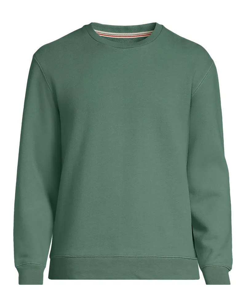 Lands' End Rundhals-Sweatshirt SERIOUS SWEATS, Herren, Größe regular, Grün, Baumwoll-Mischung/Polyester-Mischung, by Grün