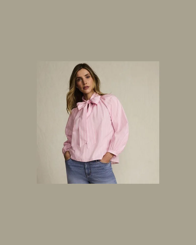 Lands' End Schluppenbluse aus Baumwolle, Damen, Größe regular, Pink, Baumwolle, by Pink