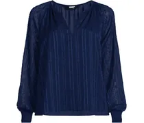 Bestickte Chiffonbluse, Damen, Größe:40-42 regular, Blau, Polyester, by