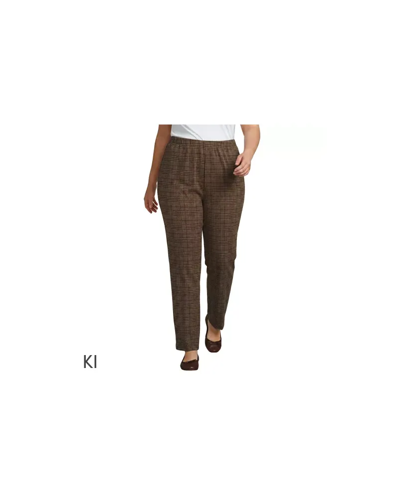 Lands' End Straight Fit Freizeithose SPORT KNIT, Damen, Größe plus, Braun, Baumwolle, by Braun
