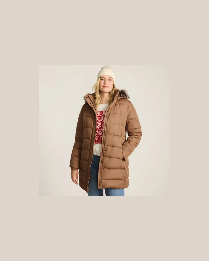 Lands' End Daunenmantel mit Kapuze, Damen, Größe:40-42 petite, Beige, Polyester, by Beige
