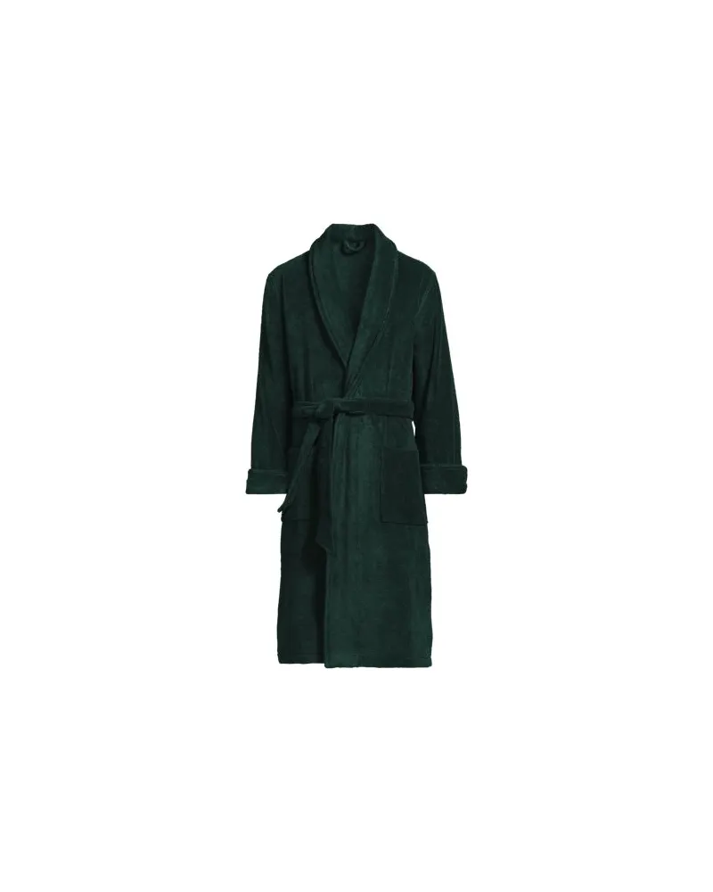 Lands' End Bademantel aus türkischem Frottee, Herren, Größe regular, Grün, Baumwolle, by Grün