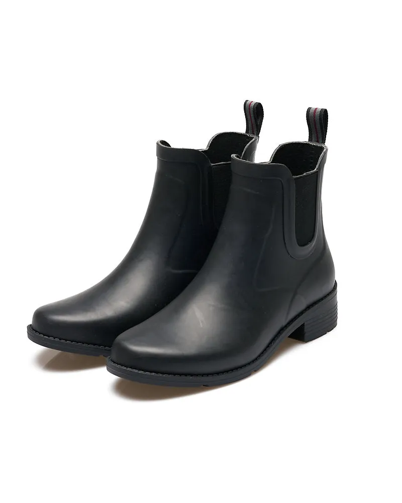 Lands' End Wasserdichte SQUALL Chelsea-Gummistiefeletten, Damen, Größe regular, Schwarz, Gummi, by Schwarz