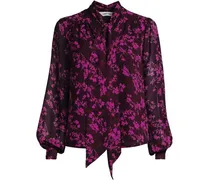 Chiffonbluse mit abnehmbarer Schleife, Damen, Größe plus, Rot, Polyester, by