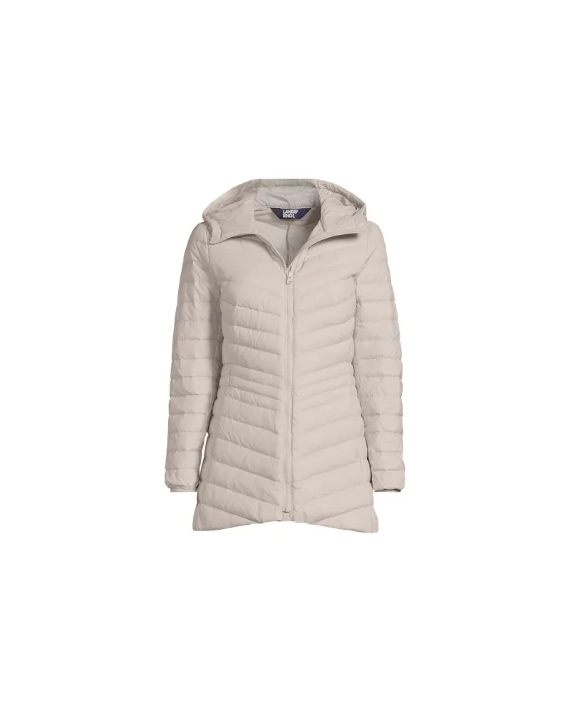 Lands' End Daunenjacke WANDERWEIGHT Verstaubar Ultraleicht mit Kapuze, Damen, Größe plus, Schwarz, Nylon/Daunen, by Schwarz