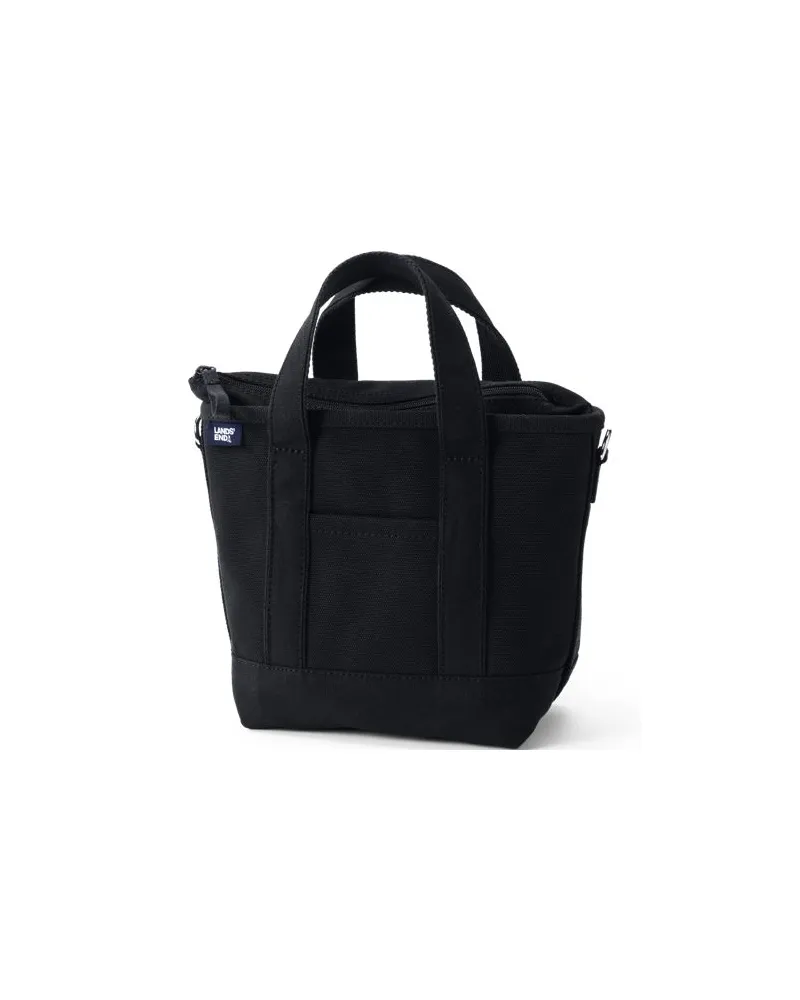 Lands' End Kleine farbige Canvastasche mit Reißverschluss, Damen, Größe:null regular, Schwarz, Baumwolle, by Schwarz
