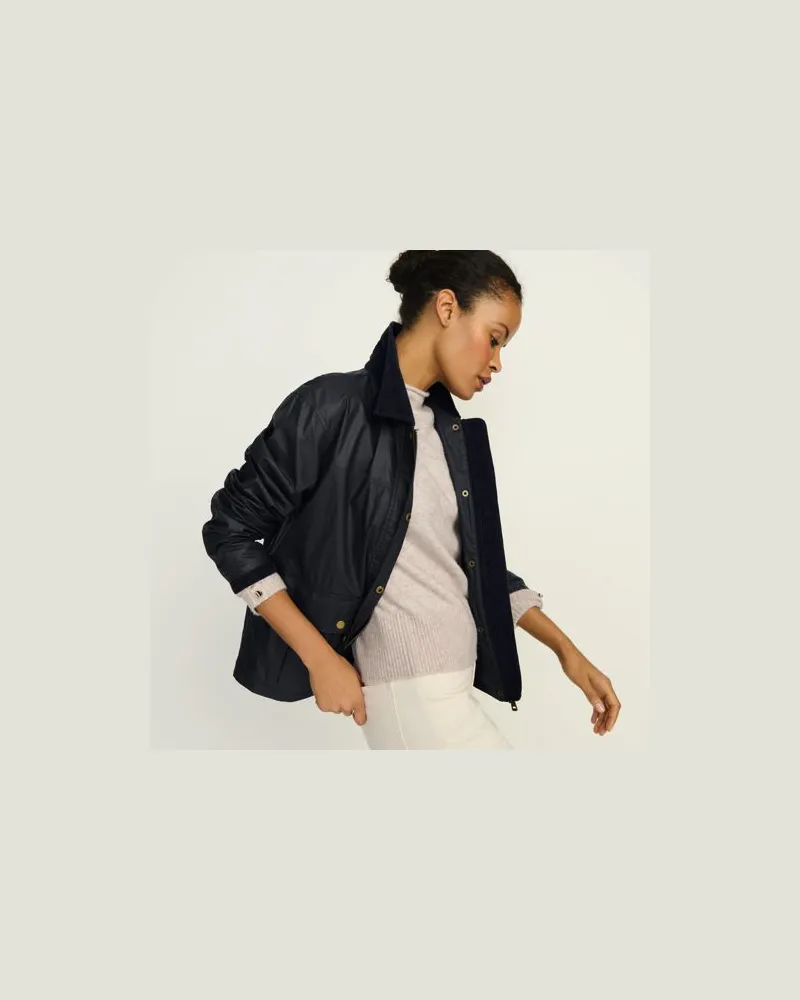 Lands' End Wachsjacke, Damen, Größe:40-42 regular, Blau, Baumwolle, by Blau