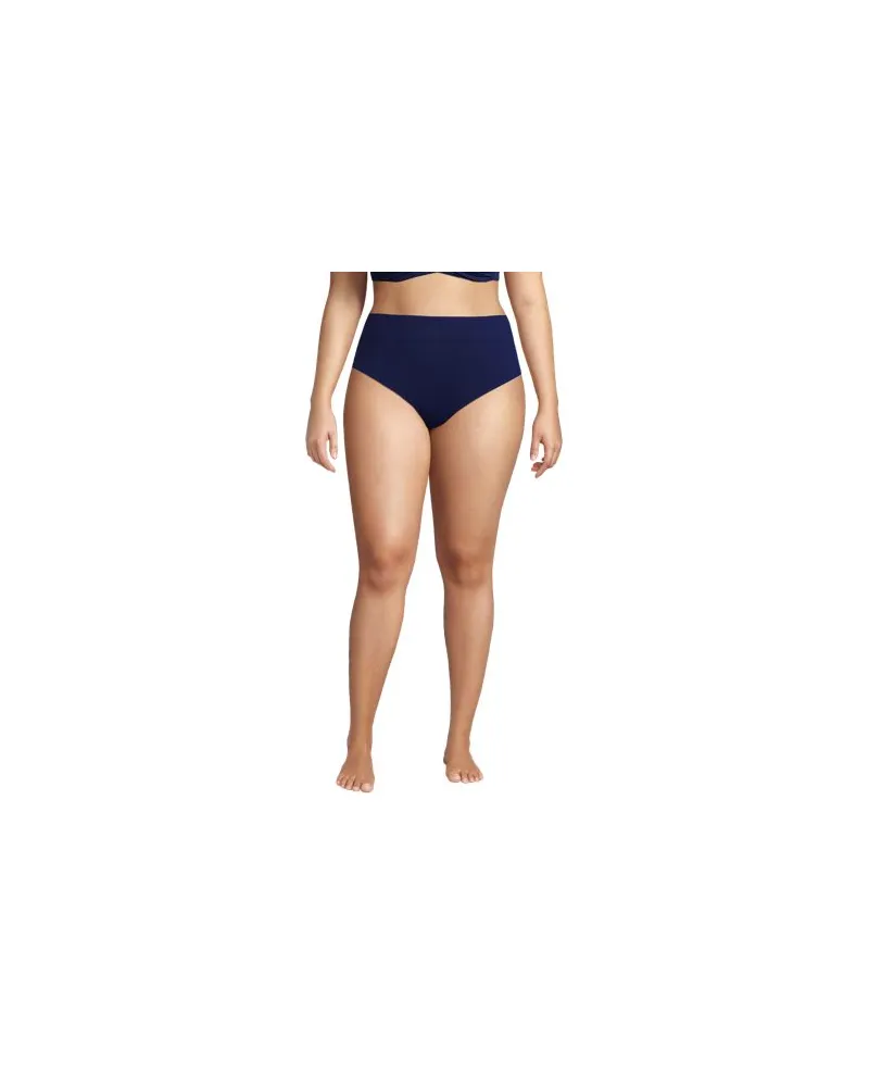 Lands' End Bikinihose mit hohem Beinausschnitt, Damen, Größe plus, Blau, Elasthan/Nylon-Mischung, by Blau