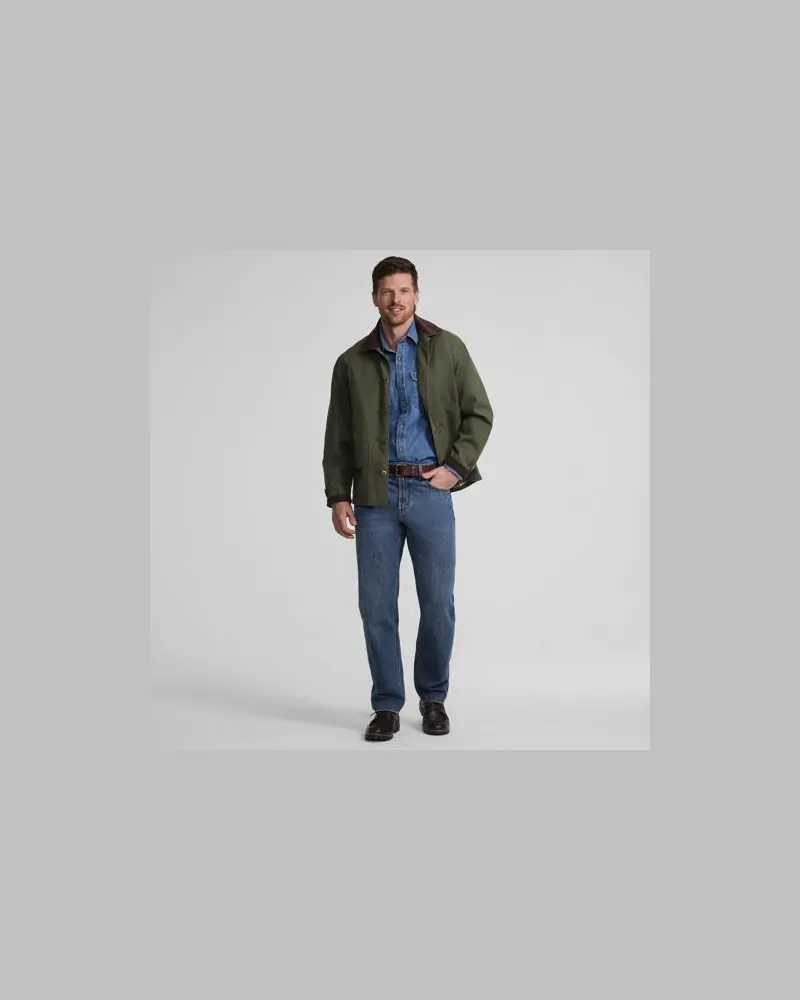 Lands' End Barn-Jacke aus Canvas, Herren, Größe regular, Grün, Elasthan/Baumwoll-Mischung, by Grün