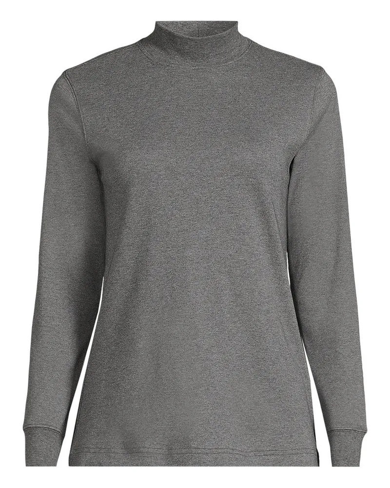 Lands' End Stehkragen-Shirt, Damen, Größe petite, Grau, Baumwolle, by Grau