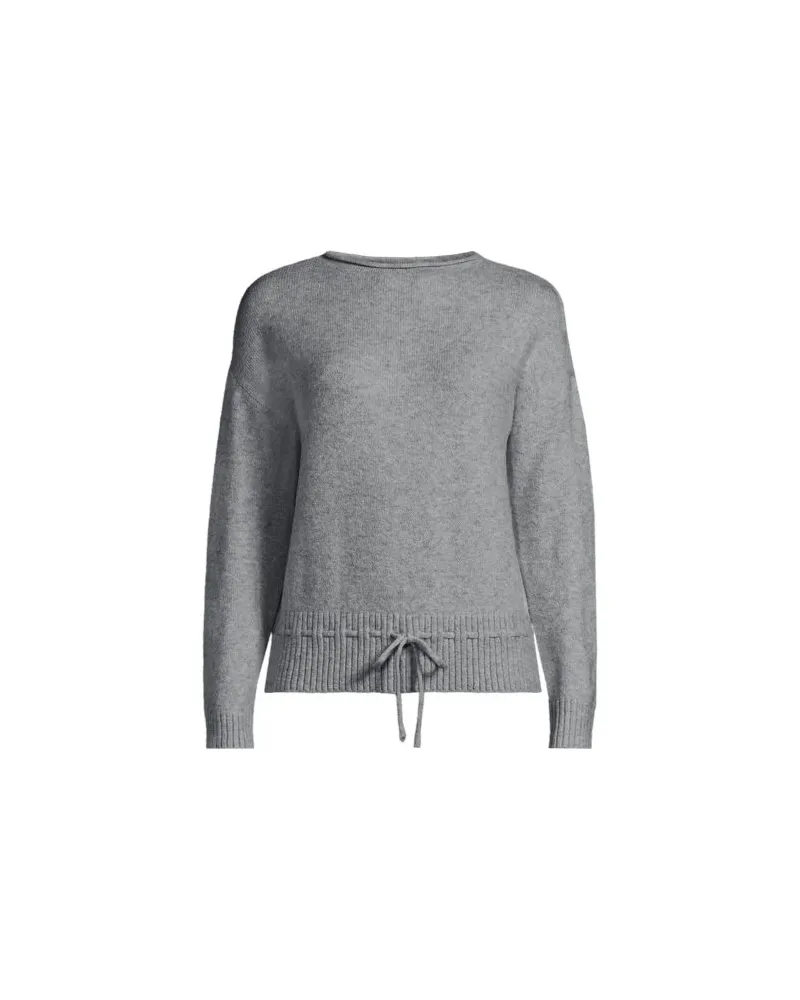 Lands' End Wool Touch Pullover mit Bändchenzug-Saum, Damen, Größe:32-34 regular, Grau, Wolle/Polyester/Viskose, by Grau