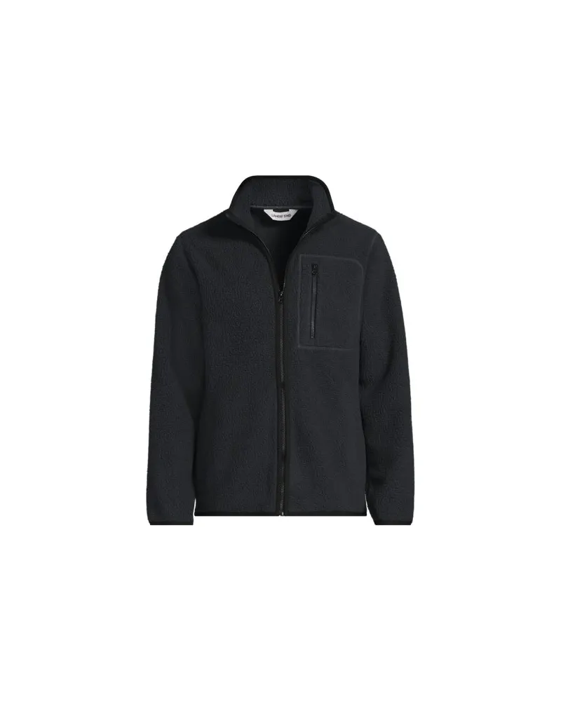 Lands' End Teddyfleece-Jacke mit Reißverschluss, Herren, Größe:48-50 regular, Blau, Polyester, by Blau