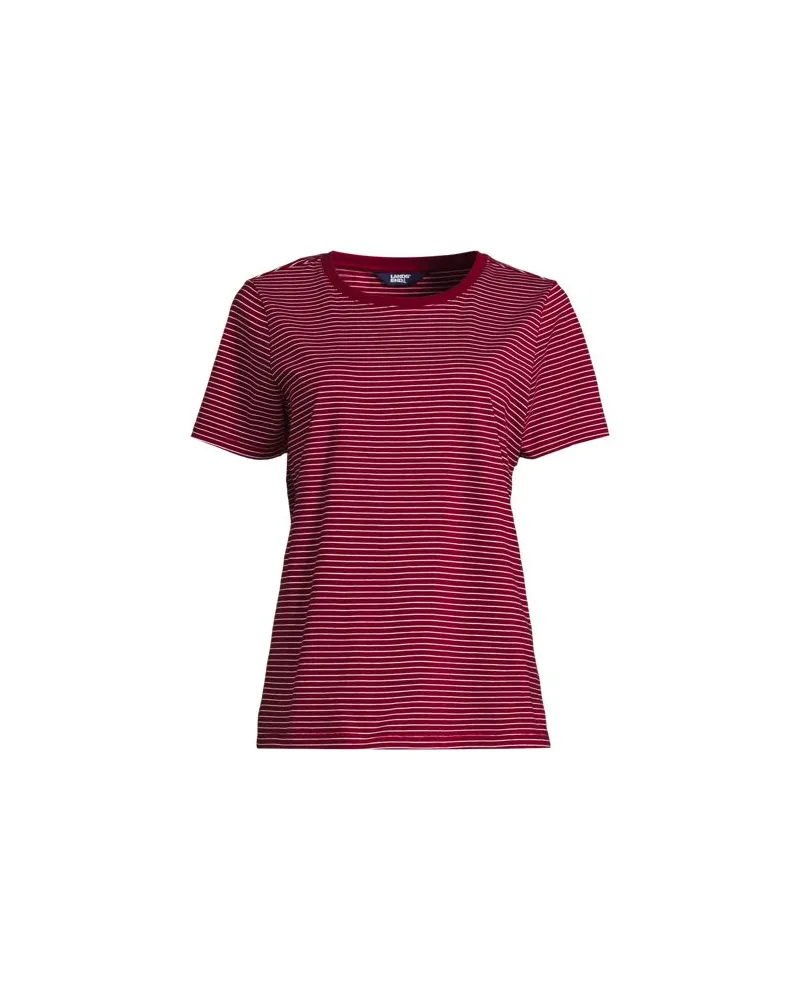 Lands' End Supima T-Shirt mit Rundhalsausschnitt, Damen, Größe plus, Rot, Baumwolle, by Rot