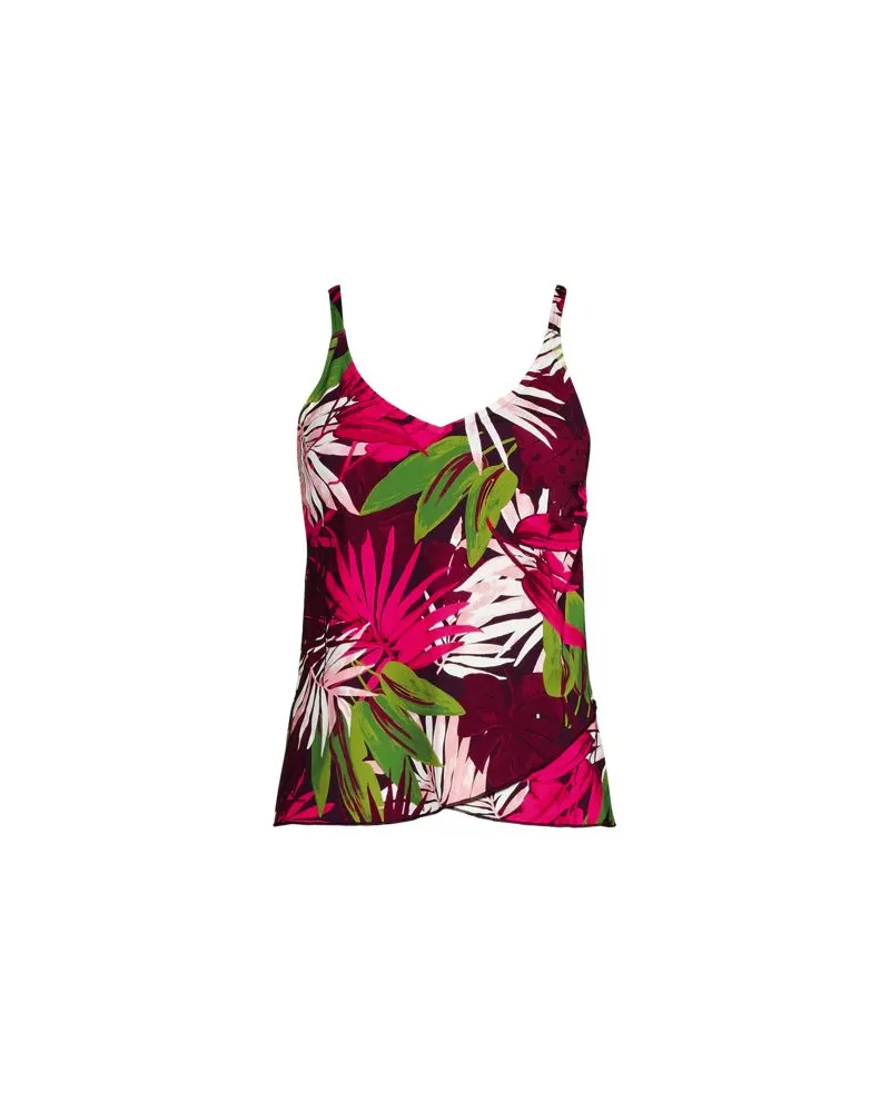 Lands' End Tankinitop mit Tulpensaum chlorresistent, Damen, Größe plus, Rot, Nylon-Mischung, by Rot