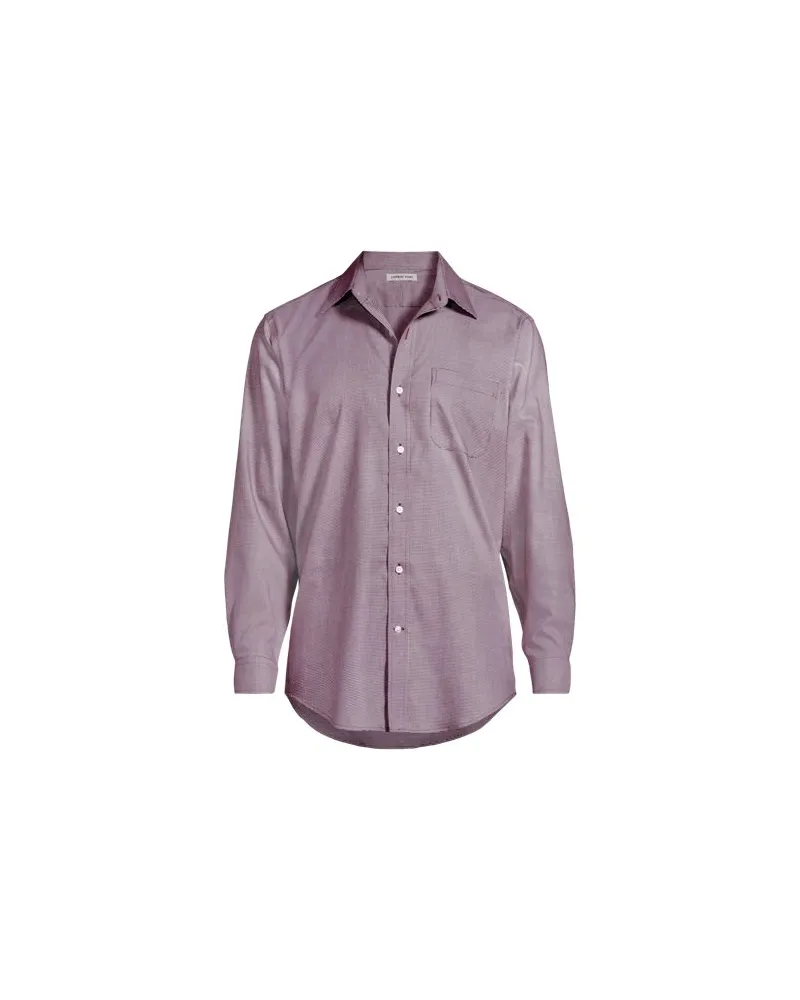 Lands' End CLASSIC FIT. Klassik-Kragen. Bügelleichtes Pinpointhemd, Herren, Größe regular, Rot, Baumwolle, by Rot